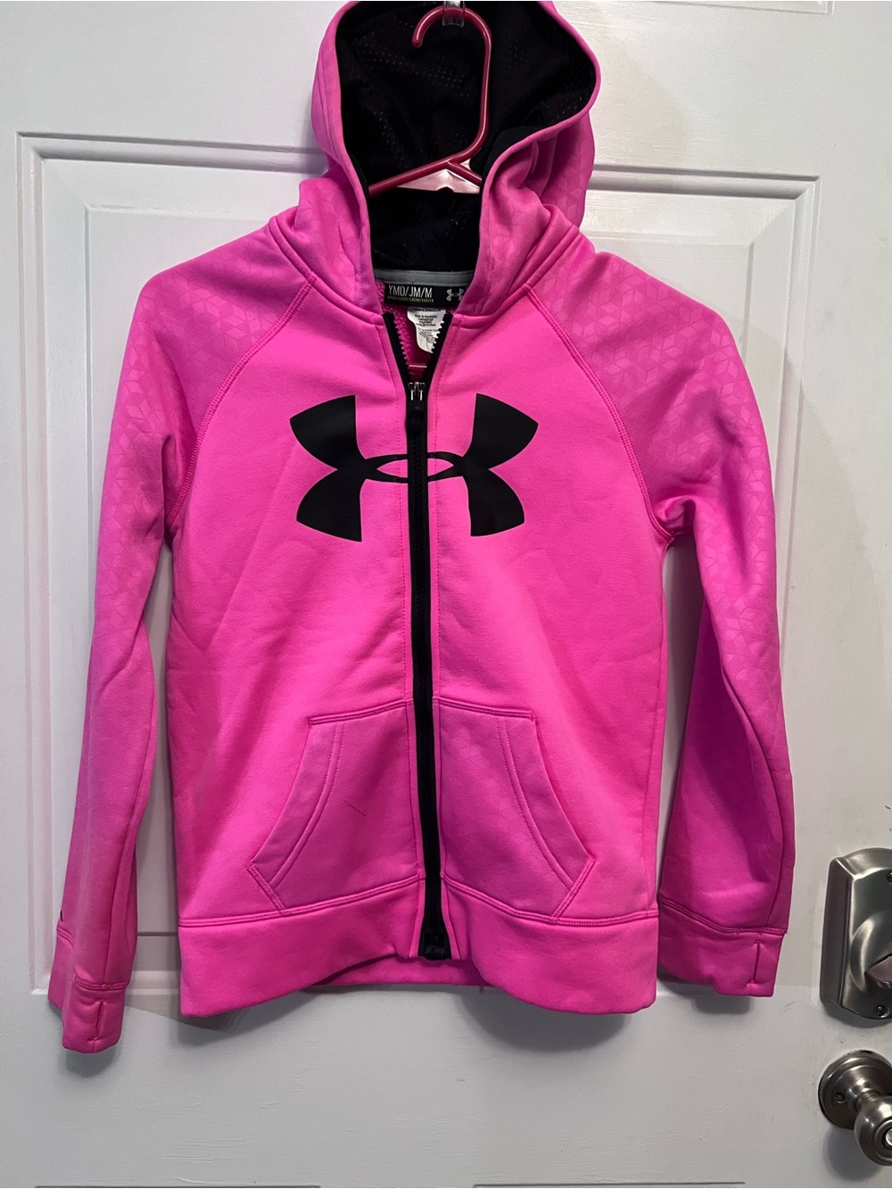 Under Armour Girls Youth M Pink Storm Full Zip Hoodie Athletic Jacket YMD